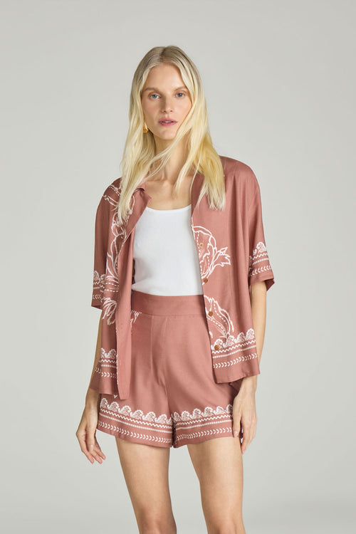SHORT - EST LOC FLORAL TOFFE