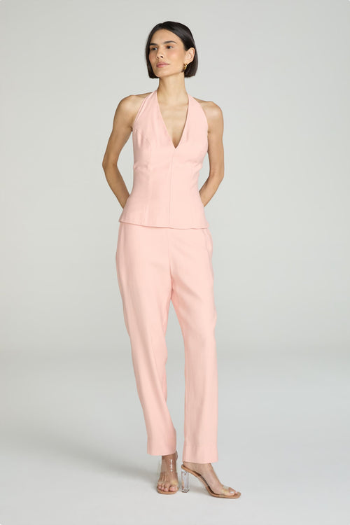 CALÇA CIGARRETE BOLSOS COSTAS - PEACH