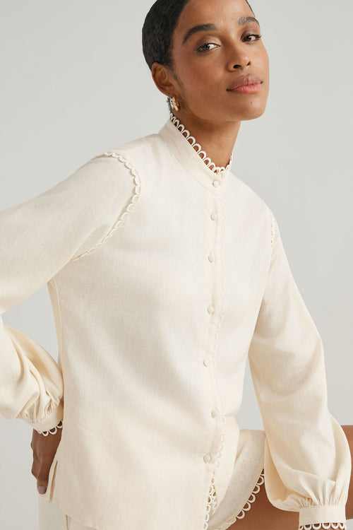 CAMISA DETALHE GUIPIR - BUTTER