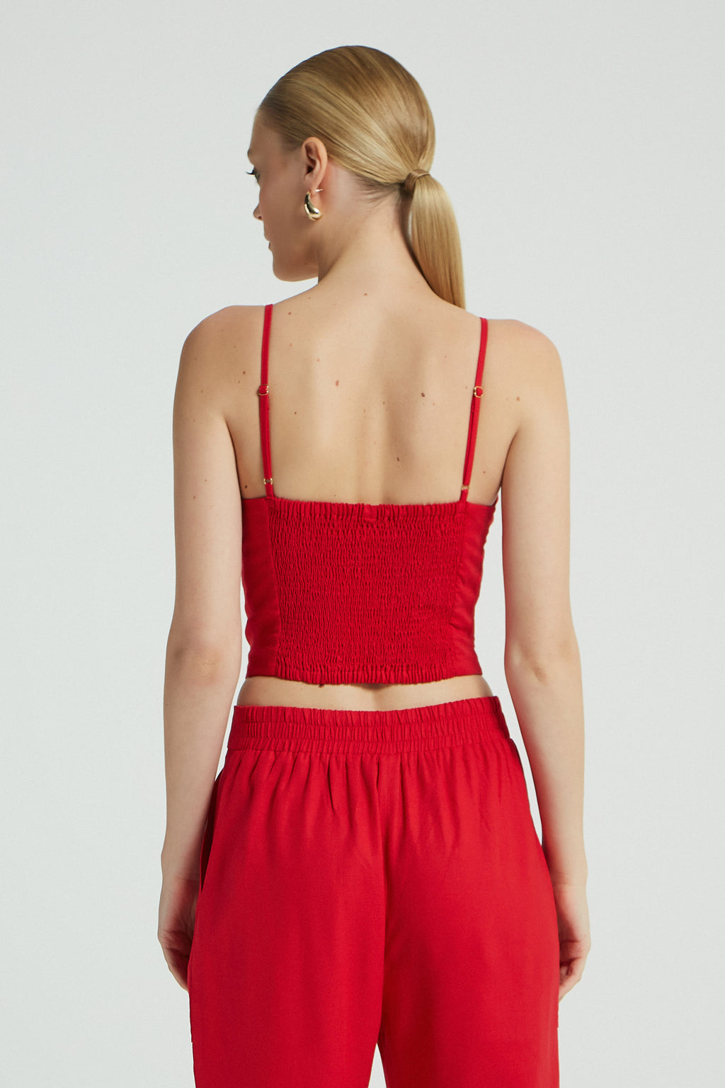 CROPPED LINHO DETALHE METAL - VERMELHO