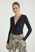 BODY COM DETALHE TORCIDO - PRETO