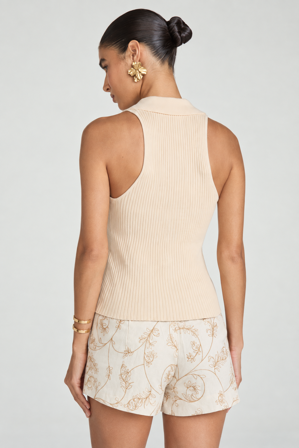BLUSA TRICOT GOLA POLO - MARFIM