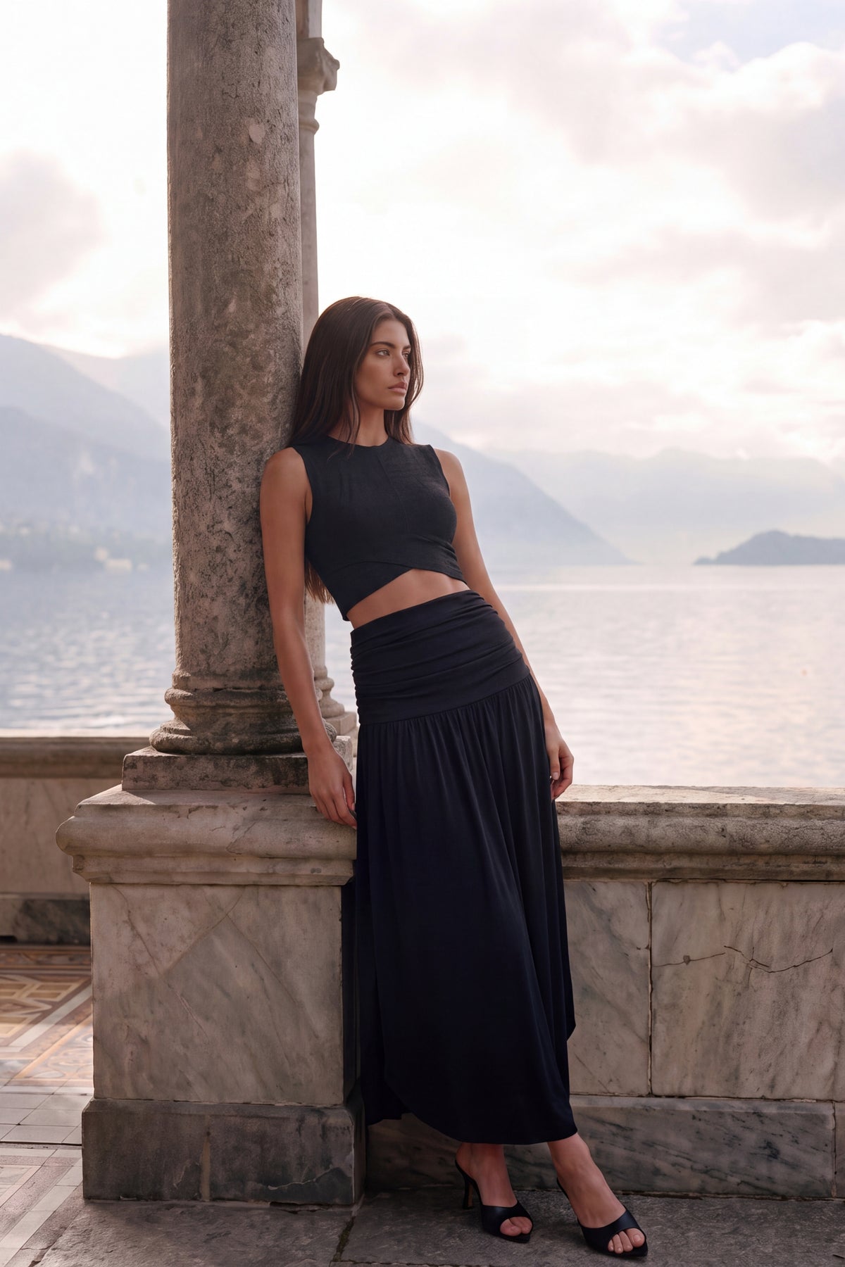 BLUSA CROPPED DUPLA - PRETO